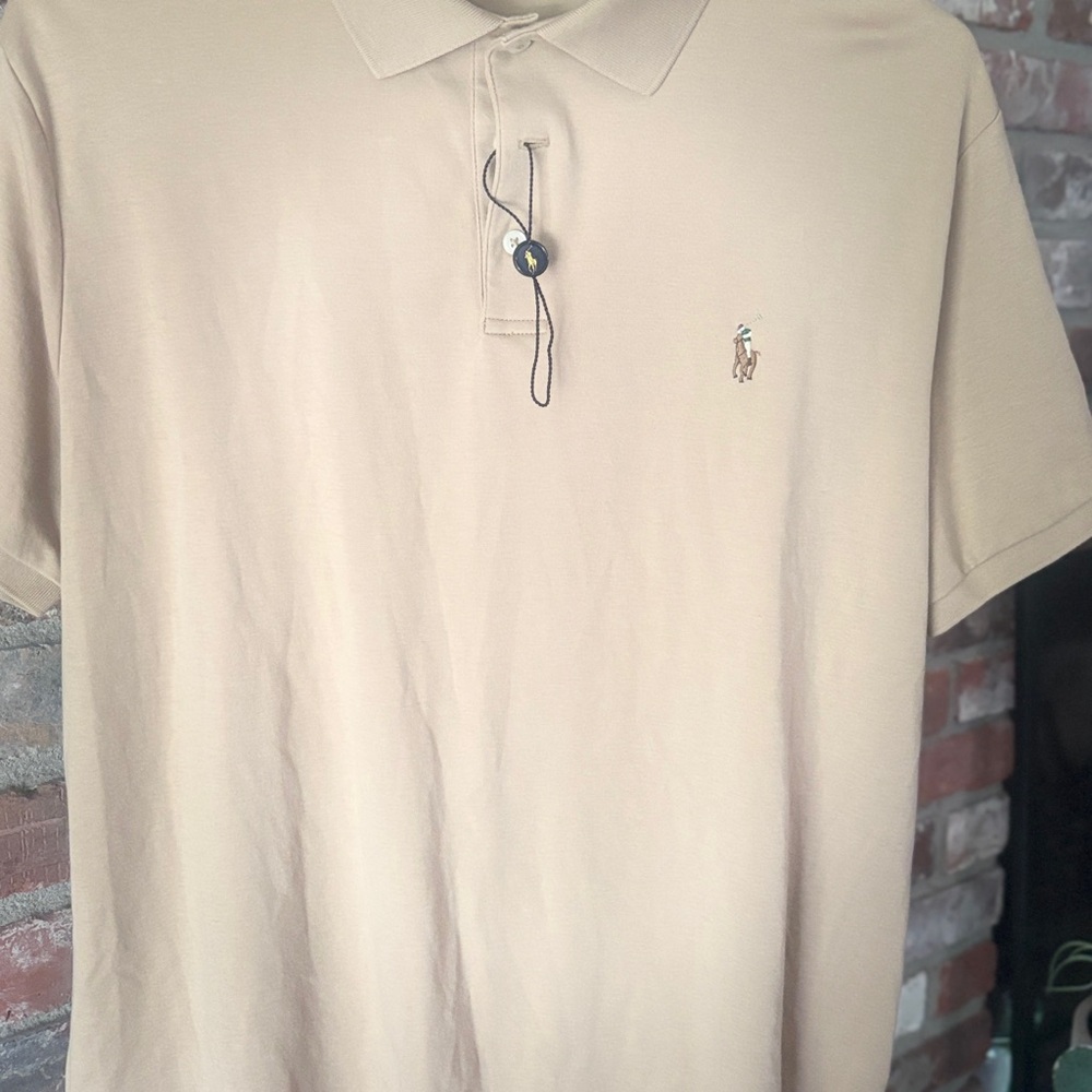 Polo by Ralph Lauren Men's Beige Polo Shirt